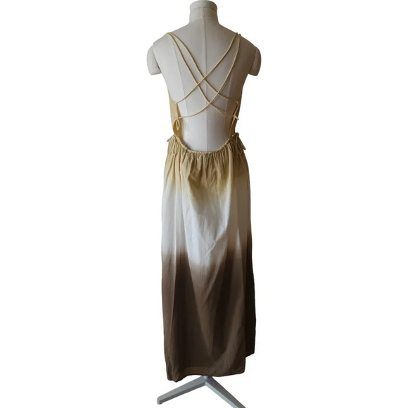 NWT The Kooples ombre khaki maxi dress with knot back - Picture 4 of 12